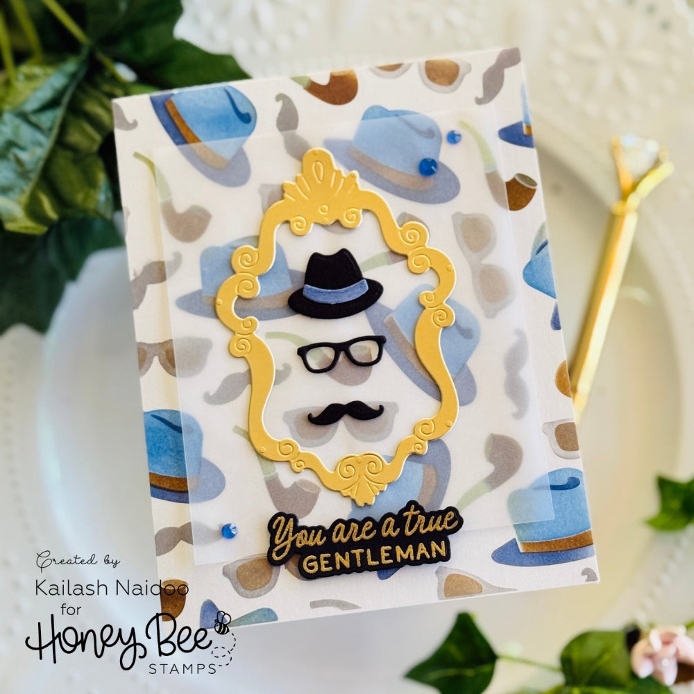Honey Bee Refined Details Stencils hbsl-174 You Are A True Gentleman Card
