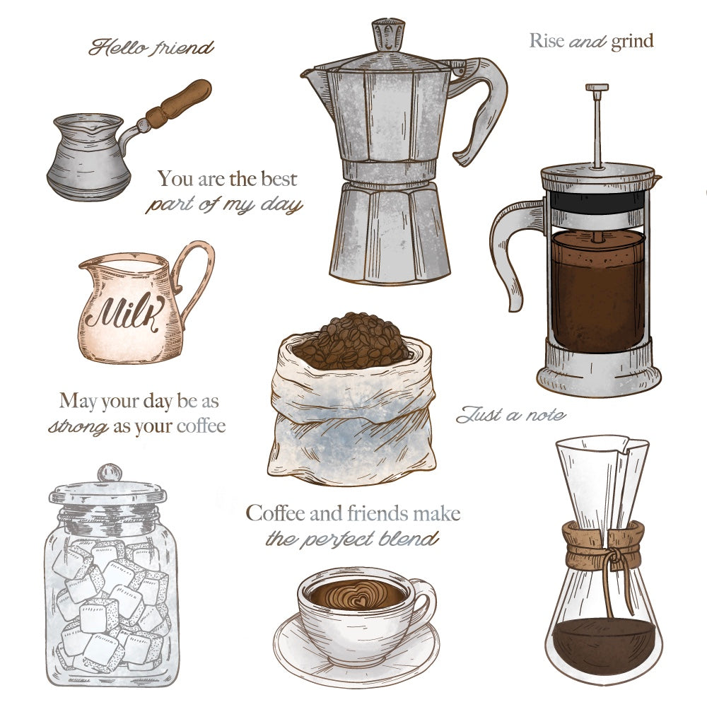 Honey Bee Rise And Grind Cling Stamps hbst-663