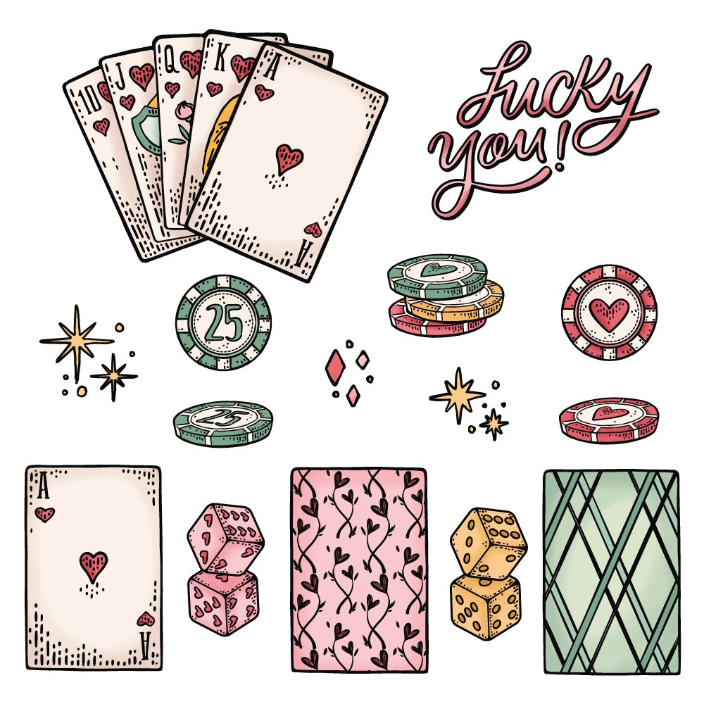 Honey Bee Royal Flush Stamps And Dies Bundle Mock Up in Color