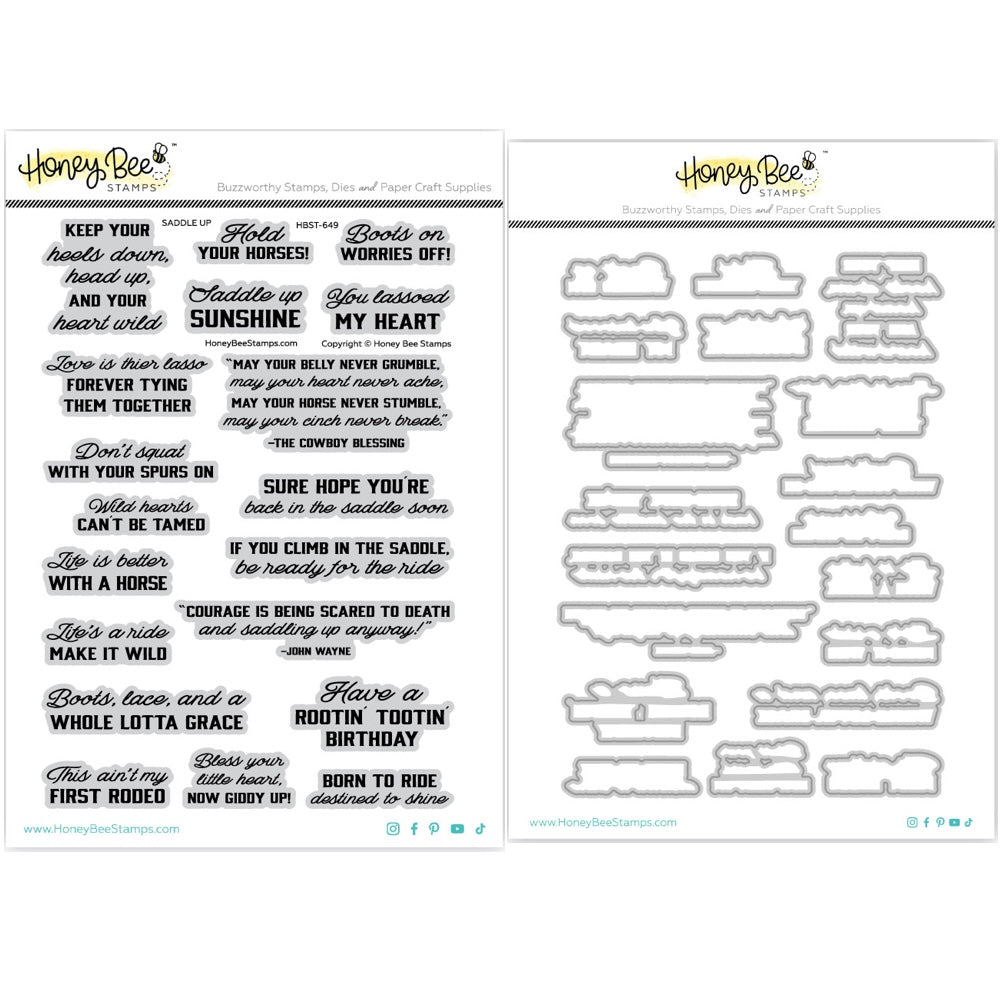 Honey Bee Saddle Up Clear Stamps And Dies Bundle