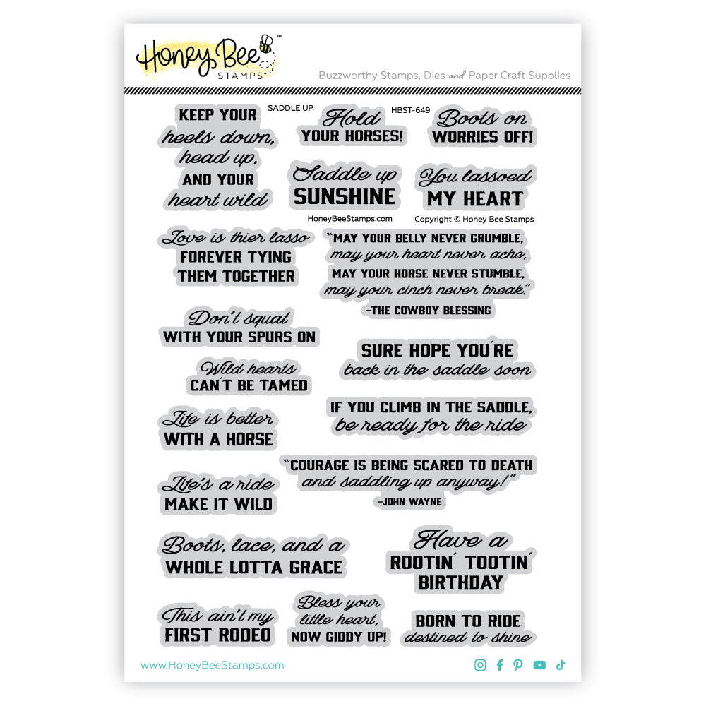 Honey Bee Saddle Up Clear Stamps hbst-649 Product Image