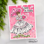 Honey Bee Scattered Hearts Stencils hbsl-162 Vintage Valentine Card | color-code:ALT01