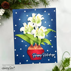 Honey Bee Seasonal Sentiments Clear Stamps And Dies Bundle Carol Hintermeier Happy Holidays Amaryllis Card
