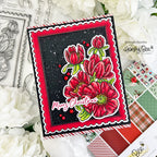 Honey Bee Sending Christmas Joy Clear Stamps hbst-616 Floral Christmas Card | color-code:ALT01