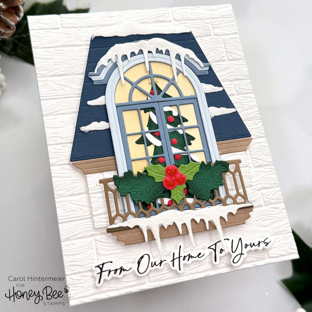 Honey Bee Sending Christmas Joy Dies hbds-616 Christmas Tree Scene Card | color-code:ALT03