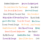 Honey Bee Sentiment Studio Halloween Clear Stamps hbst-702 Sentiments