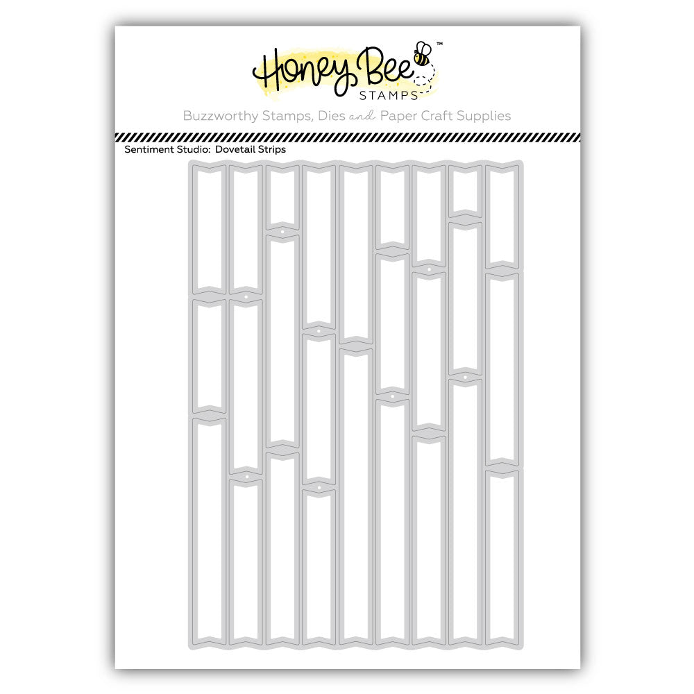 Honey Bee Sentiment Studio Holiday Clear Stamps And Dovetail Strips Dies Bundle HBDS-712-Sentiment-Studio-Dovetail-Strips-Honey-Cuts-dies