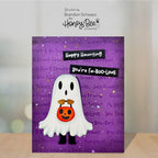 Honey Bee Sentiment Studio Strips Dies hbds-702 Happy Haunting Card