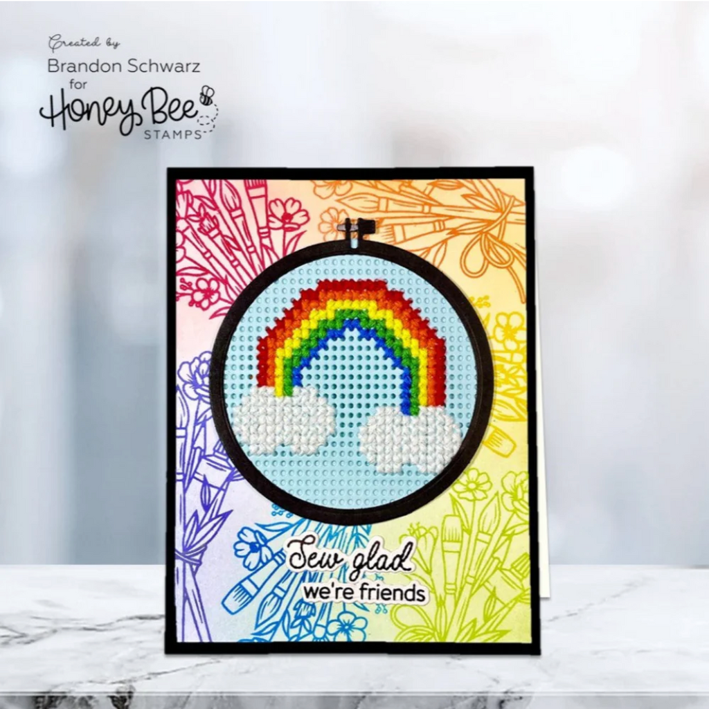 Honey Bee Sew Glad Clear Stamps And Dies Bundle Brandon Schwarz Card
