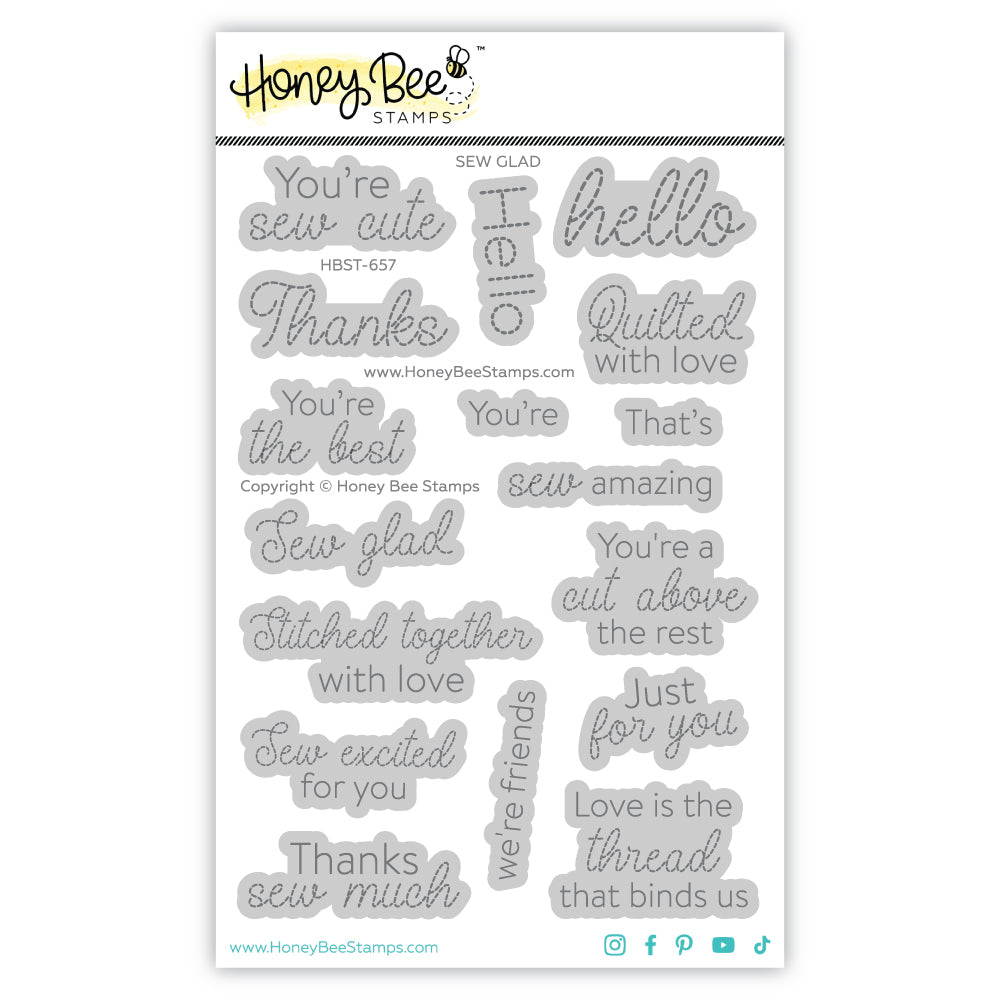Honey Bee Sew Glad Clear Stamps hbst-657 Packaging Image