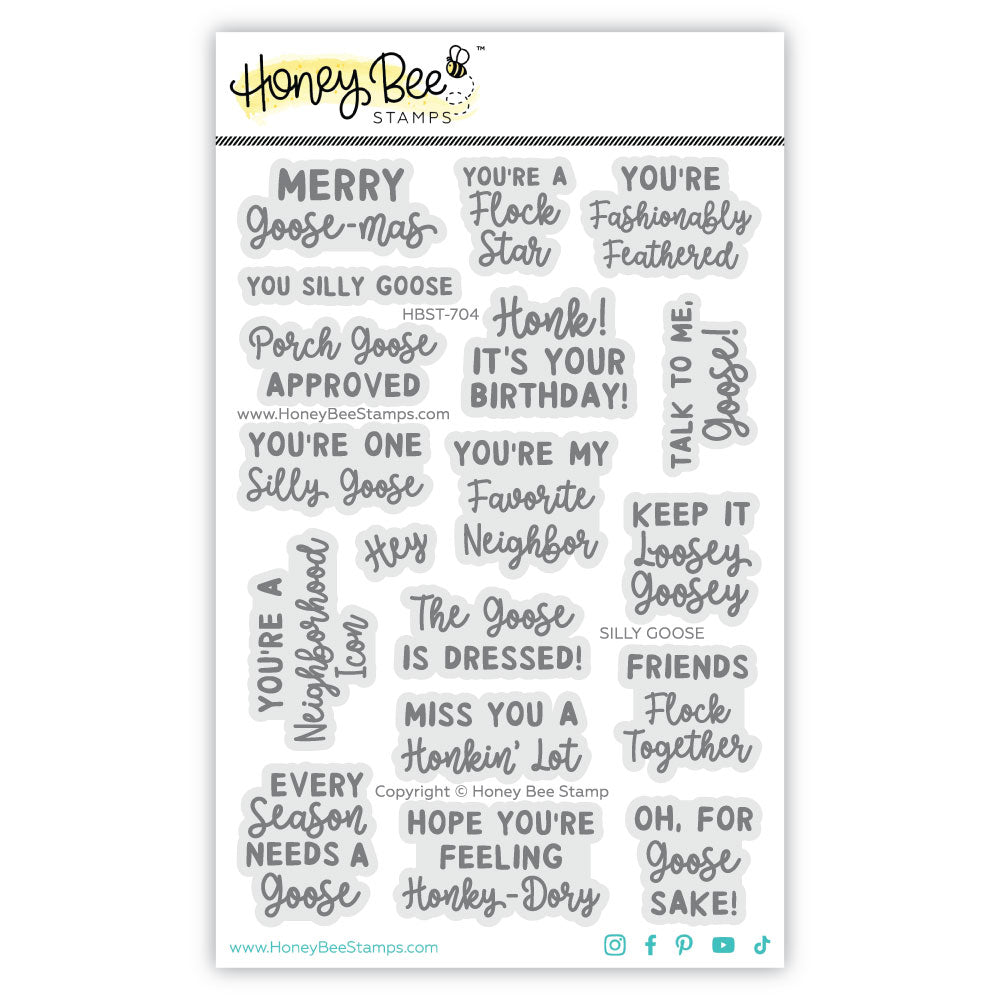 Honey Bee Silly Goose Clear Stamps hbst-704