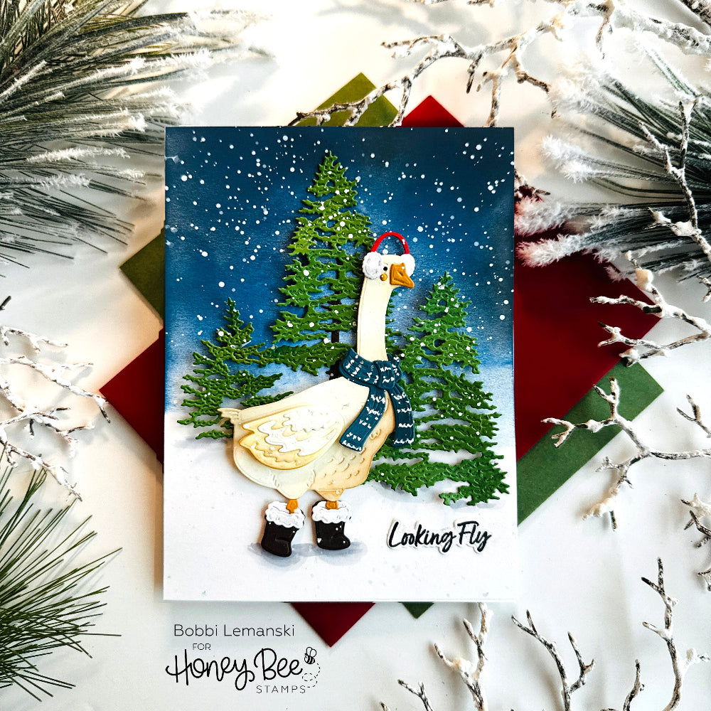 Honey Bee Silly Goose Clear Stamps hbst-704 Looking Fly Card