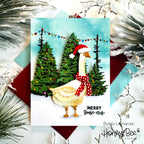 Honey Bee Silly Goose Clear Stamps hbst-704 Merry Christmas Card