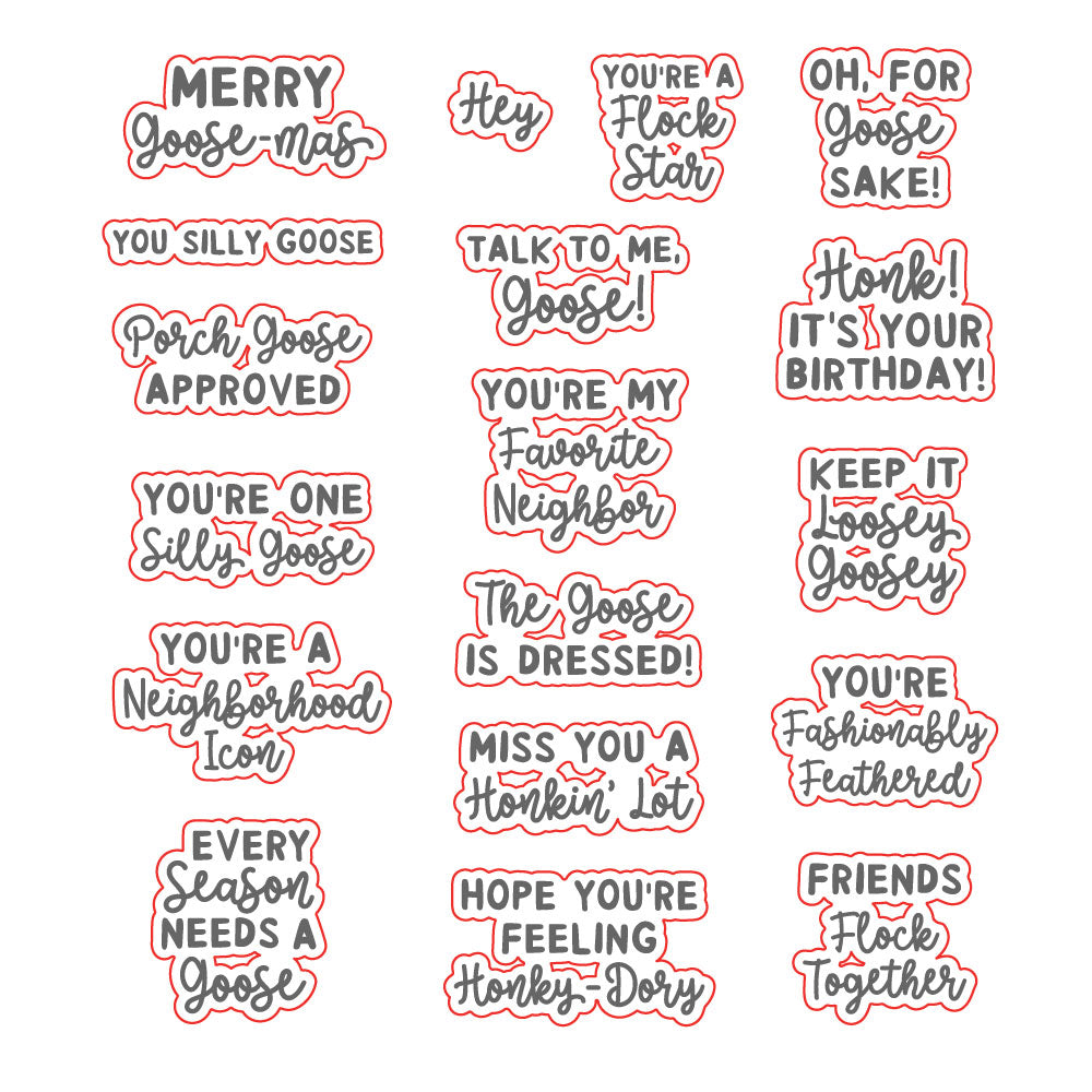 Honey Bee Silly Goose Clear Stamps hbst-704 Positive Sentiments