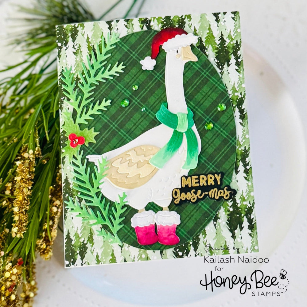 Honey Bee Silly Goose Dies hbds-704 Bird Christmas Card