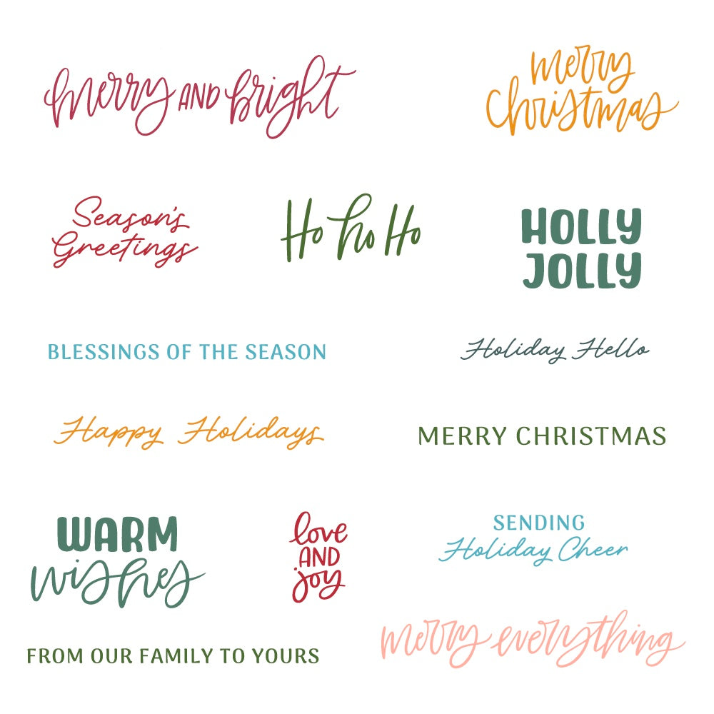 Honey Bee Simply Stated Holiday Clear Stamp And Die Bundle HBST-674-Color-sample-1