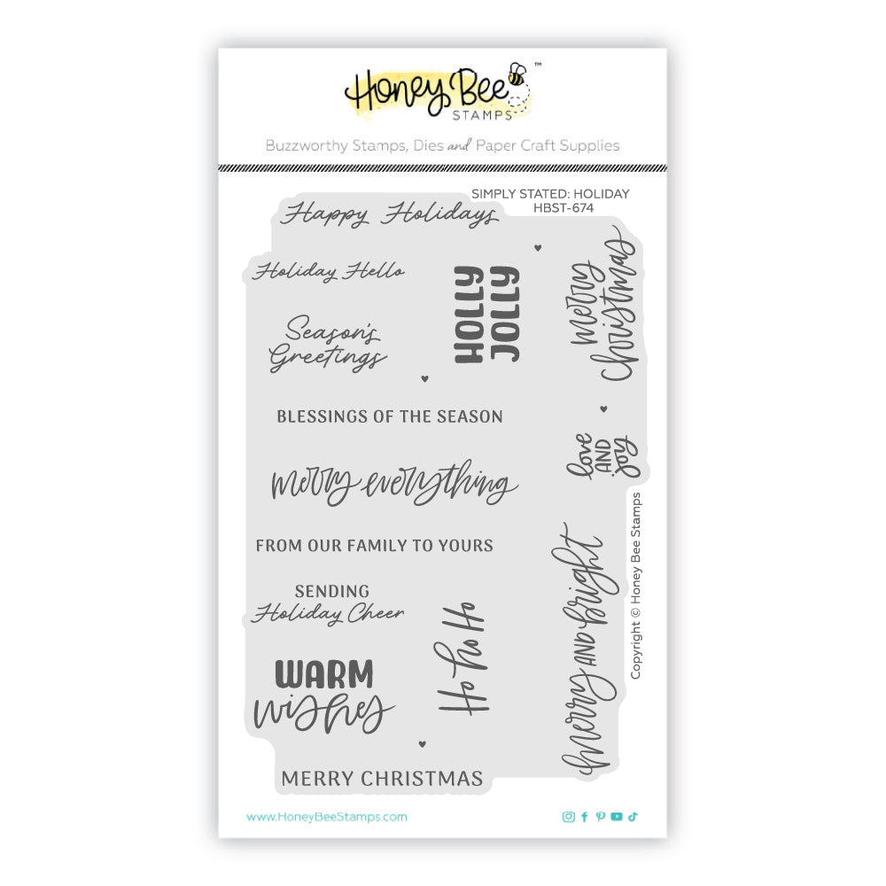 Honey Bee Simply Stated Holiday Clear Stamps hbst-674 Product Image