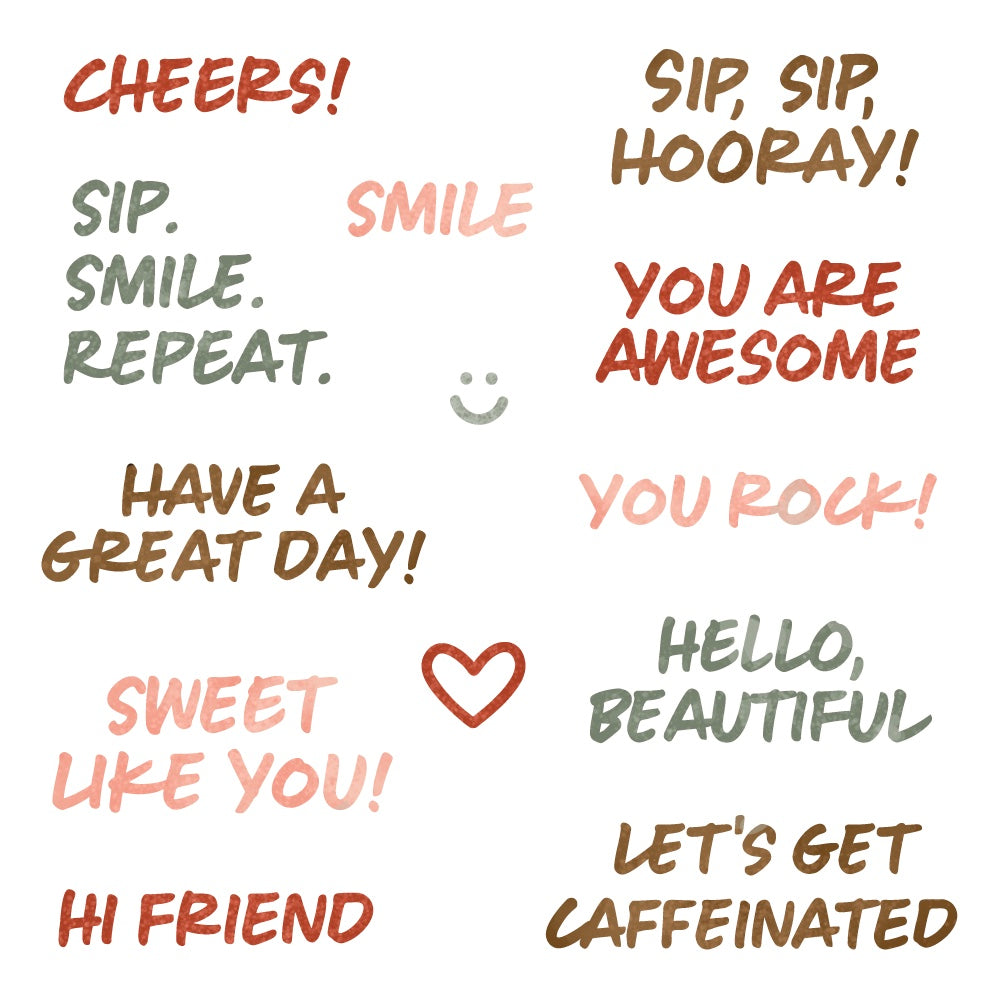 Honey Bee Sip Smile Repeat Clear Stamps hbst-662