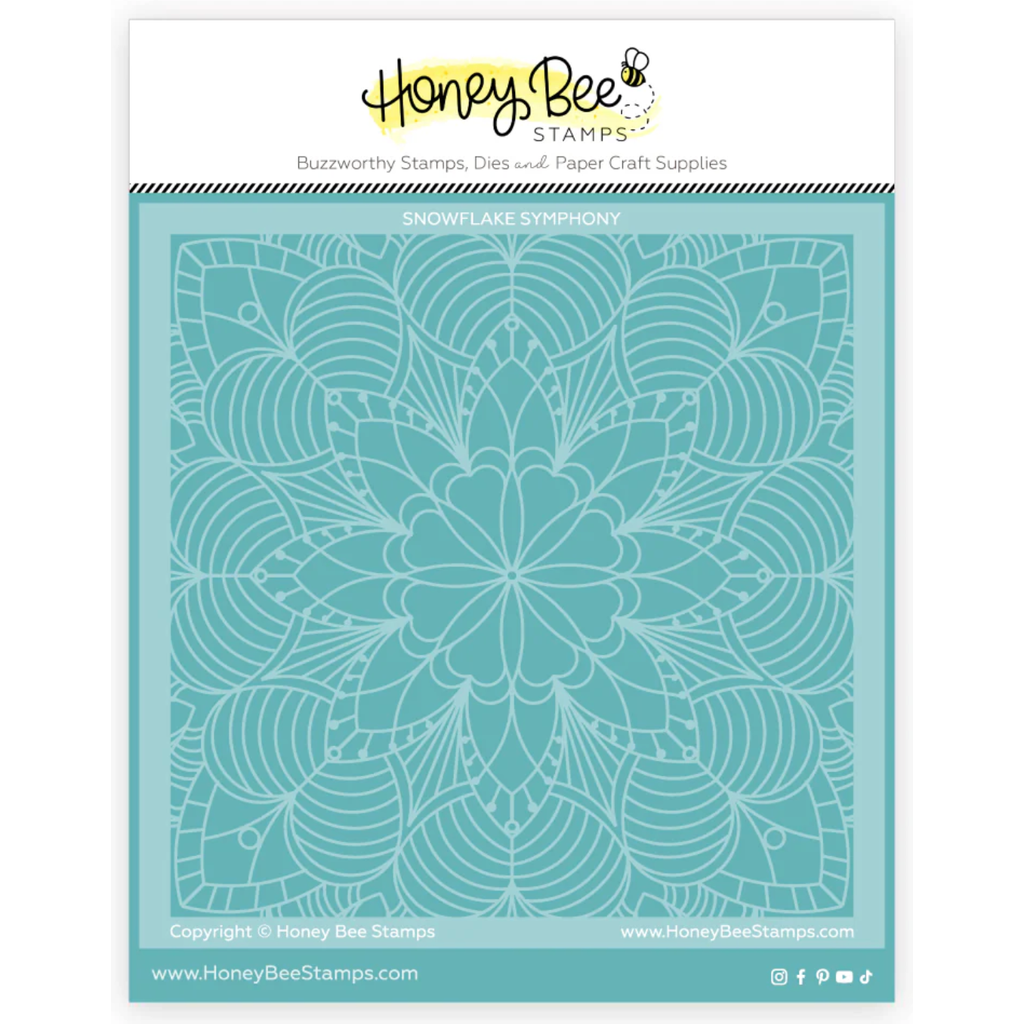 Honey Bee Snowflake Symphony Background Stencil hbsl-173 Packaging Image
