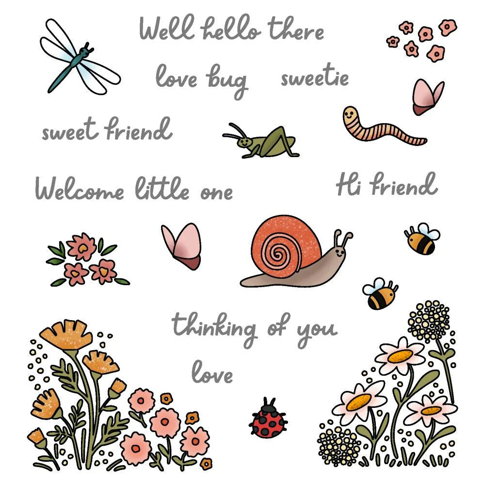 Honey Bee Spring Meadow Clear Stamps And Stencils Bundle Product Image