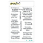 Honey Bee Stacked With Joy Clear Stamps And Dies Bundle Enjoy Every Delicious Moment Sentiments