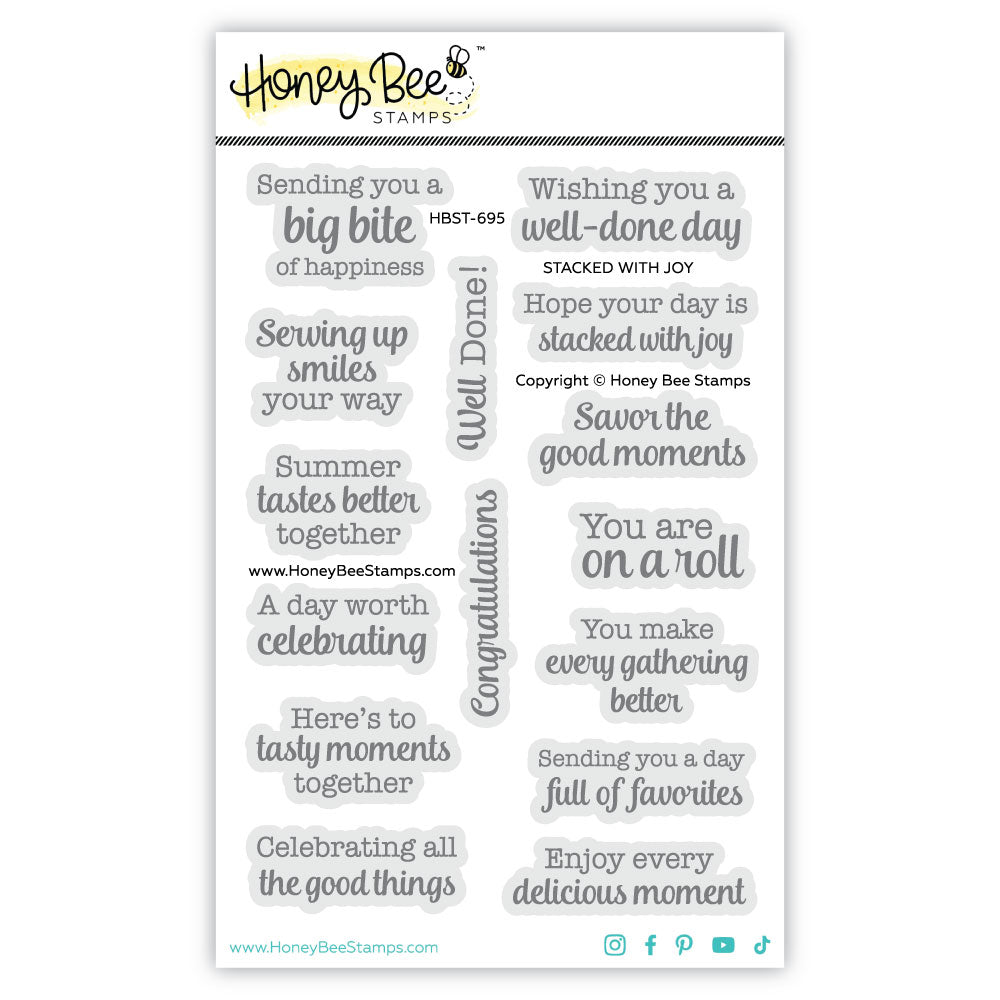 Honey Bee Stacked With Joy Clear Stamps hbst-695 Product Image