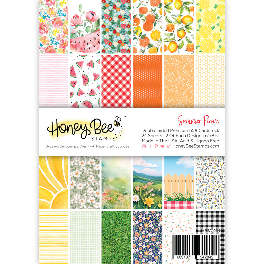 Honey Bee Summer Picnic 6 x 8.5 Paper Pad hbpa-064