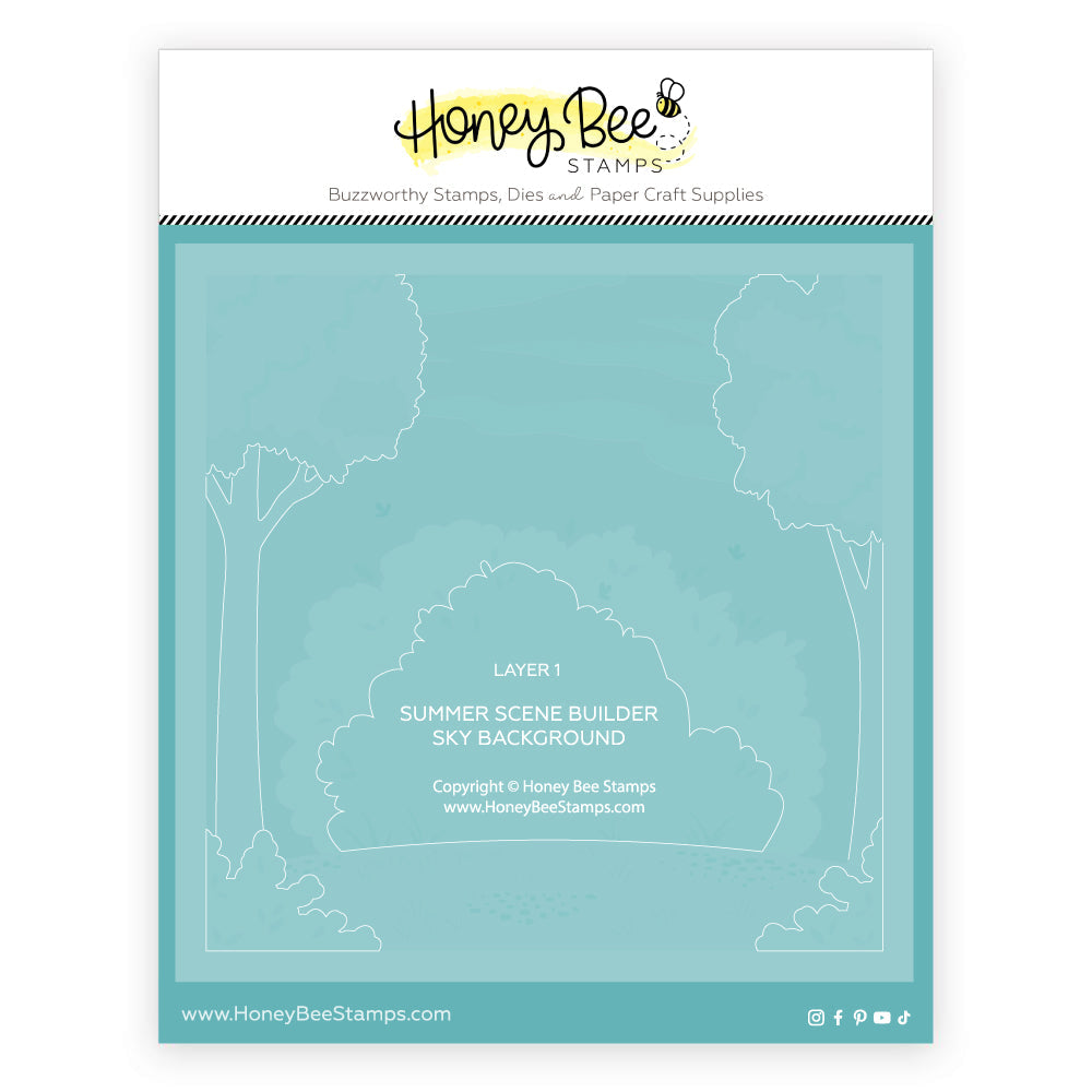 Honey Bee Summer Scene Builder Background Stencils hbsl-180 Packaging View