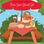 Honey Bee Summer Scene Builder Background Stencils hbsl-180 Picnic