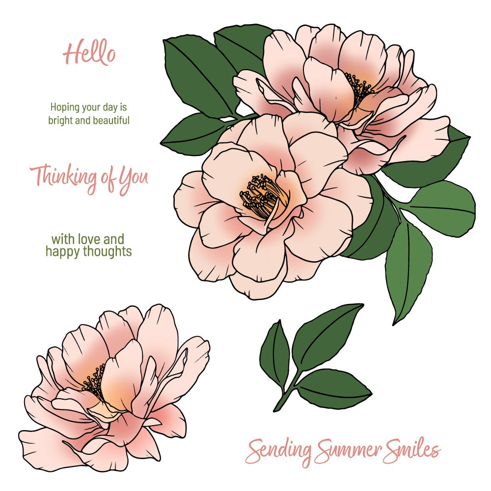Honey Bee Summer Smiles Clear Stamps Dies And Stencils Bundle Sending Summer Smiles Sentiments