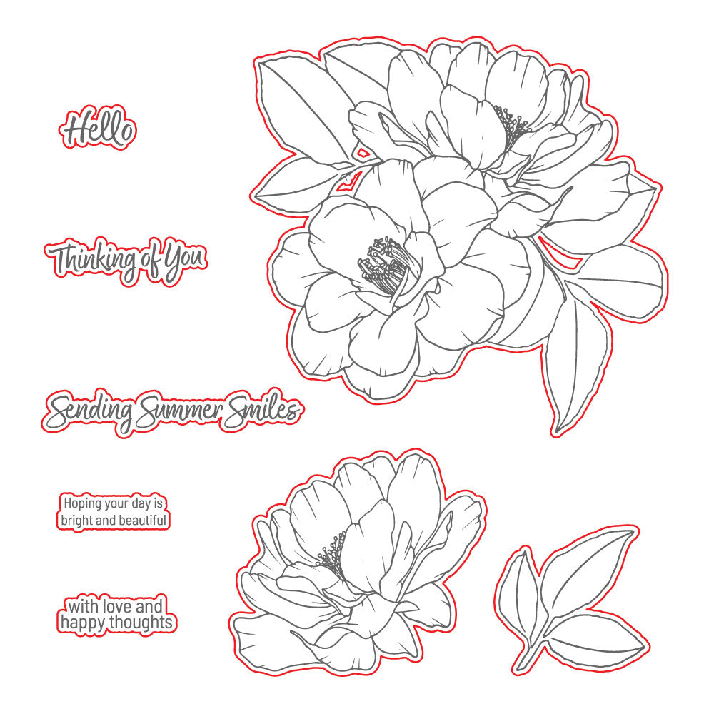 Honey Bee Summer Smiles Clear Stamps Dies And Stencils Bundle With Love And Happy Thoughts Sentiments