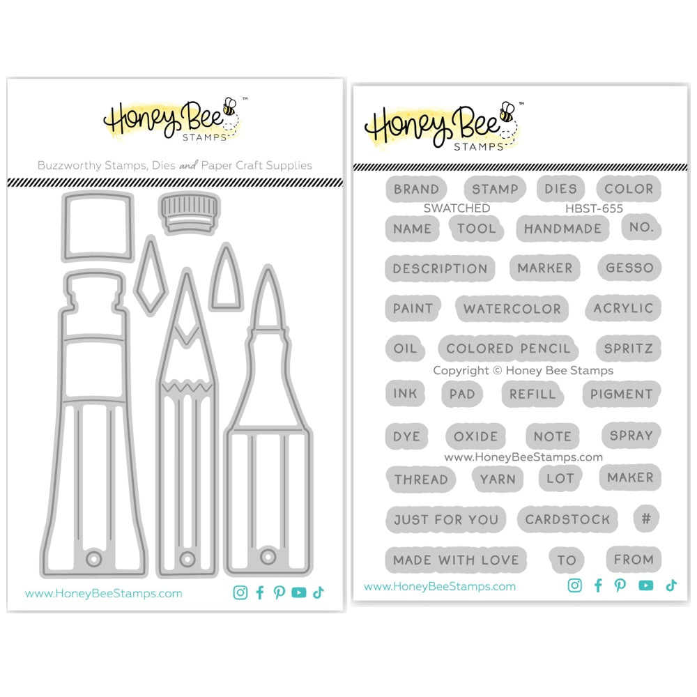 Honey Bee Swatch All The Things Dies And Swatched Clear Stamps Bundle