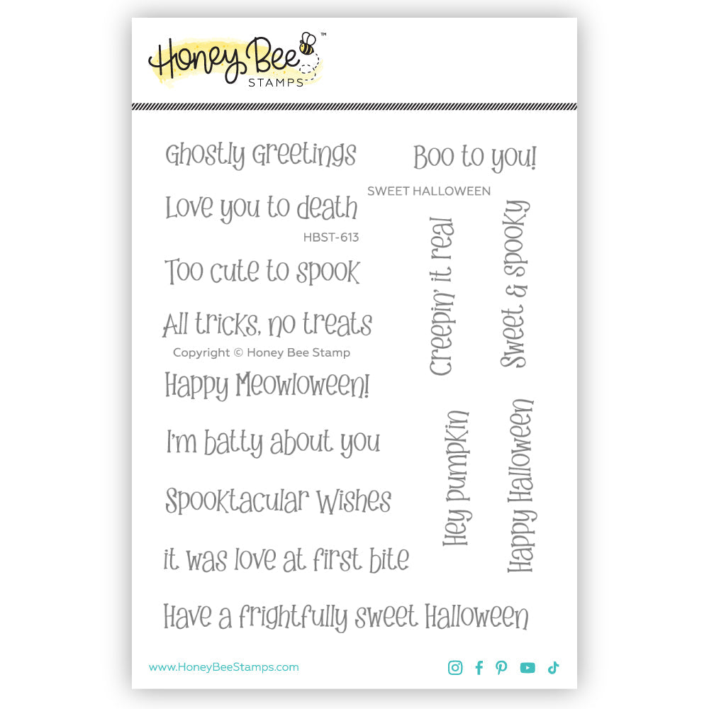 Honey Bee Sweet Halloween Stamps And Dies Bundle Clear Sentiments