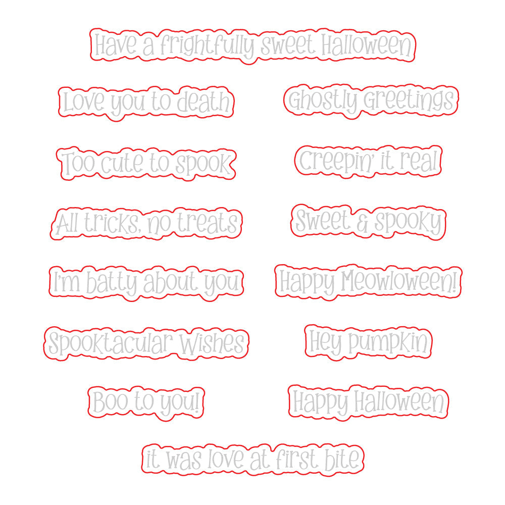 Honey Bee Sweet Halloween Stamps And Dies Bundle Mock Up of Cut Out Design