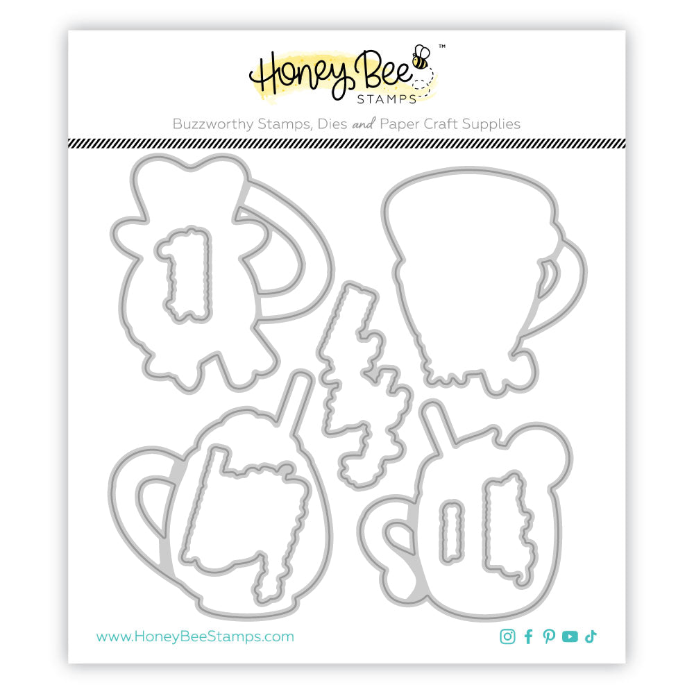 Honey Bee Sweet Season Mugs Cling Stamps And Dies Bundle packaged dies