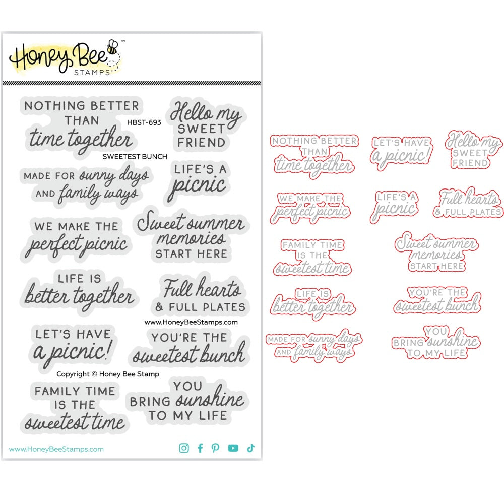 Honey Bee Sweetest Bunch Clear Stamps And Dies Bundle