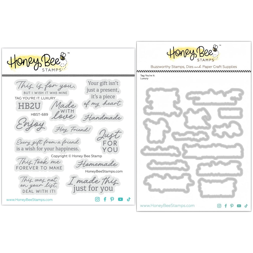 Honey Bee Tag You're It Luxury Clear Stamps And Dies Bundle Main Image