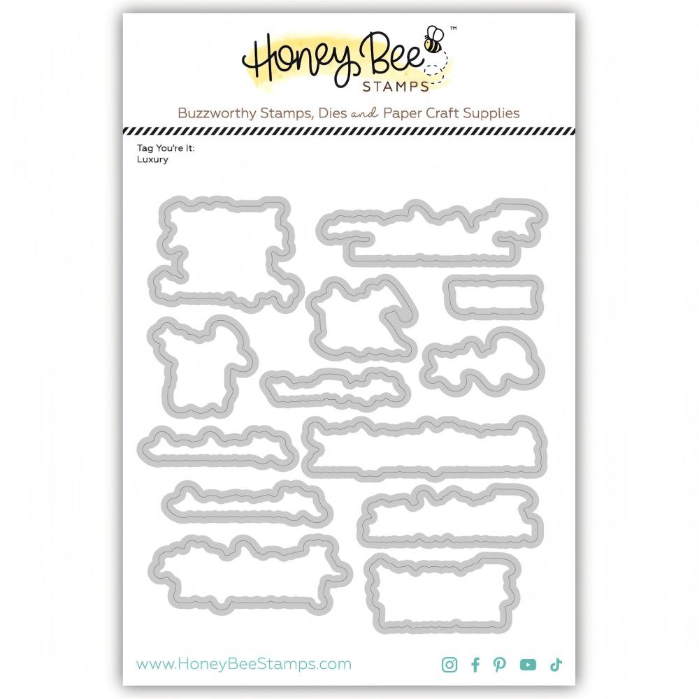 Honey Bee Tag You're It Luxury Clear Stamps And Dies Bundle Main Image HBDS-689 Wafer Thin HoneyCuts