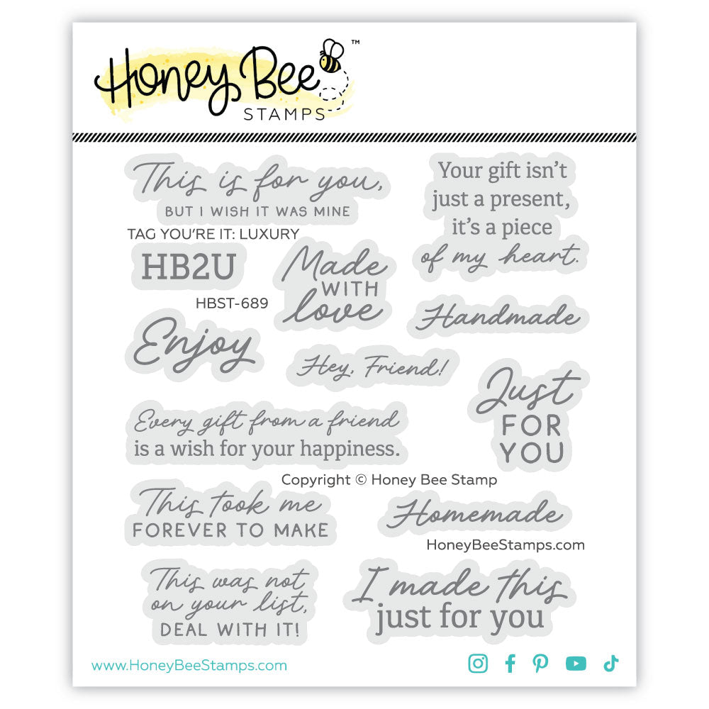Honey Bee Tag You're It Luxury Clear Stamps hbst-689 Product Image