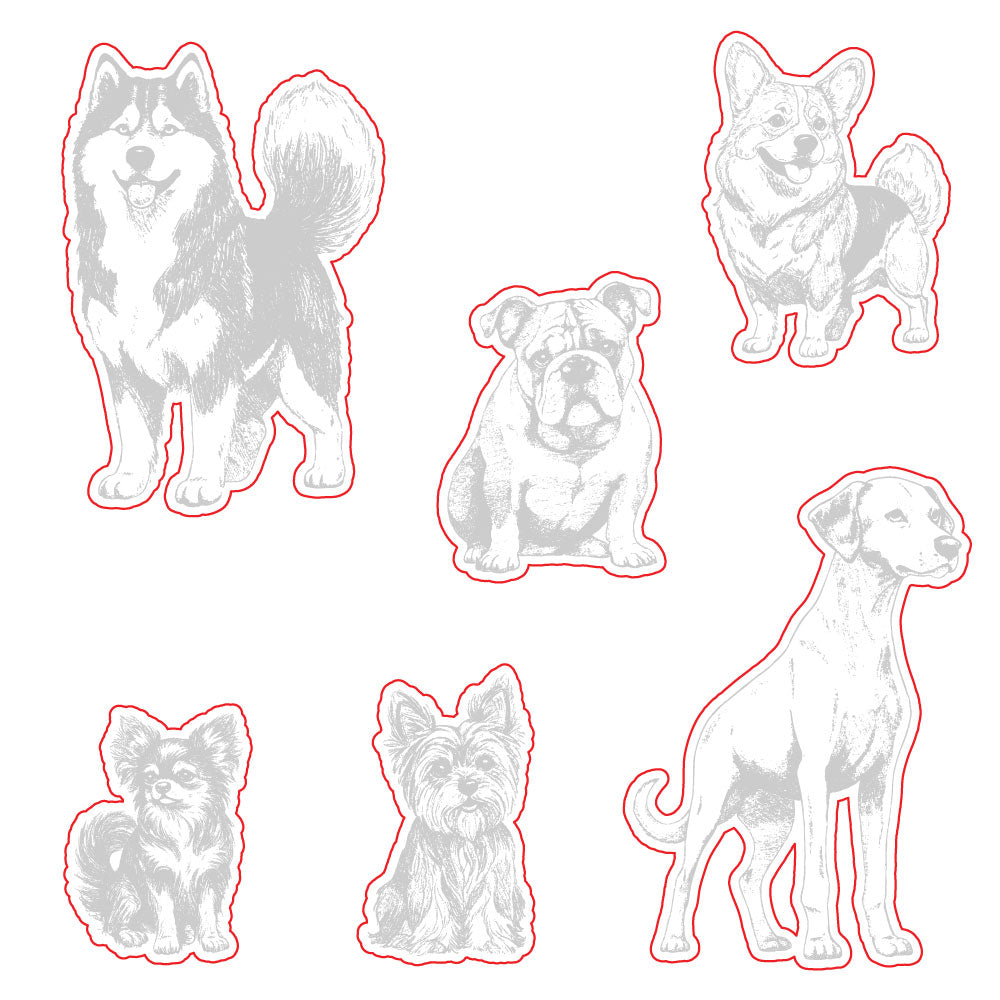 Honey Bee Tail Waggers Stamps And Dies Bundle Dies Set Outlines