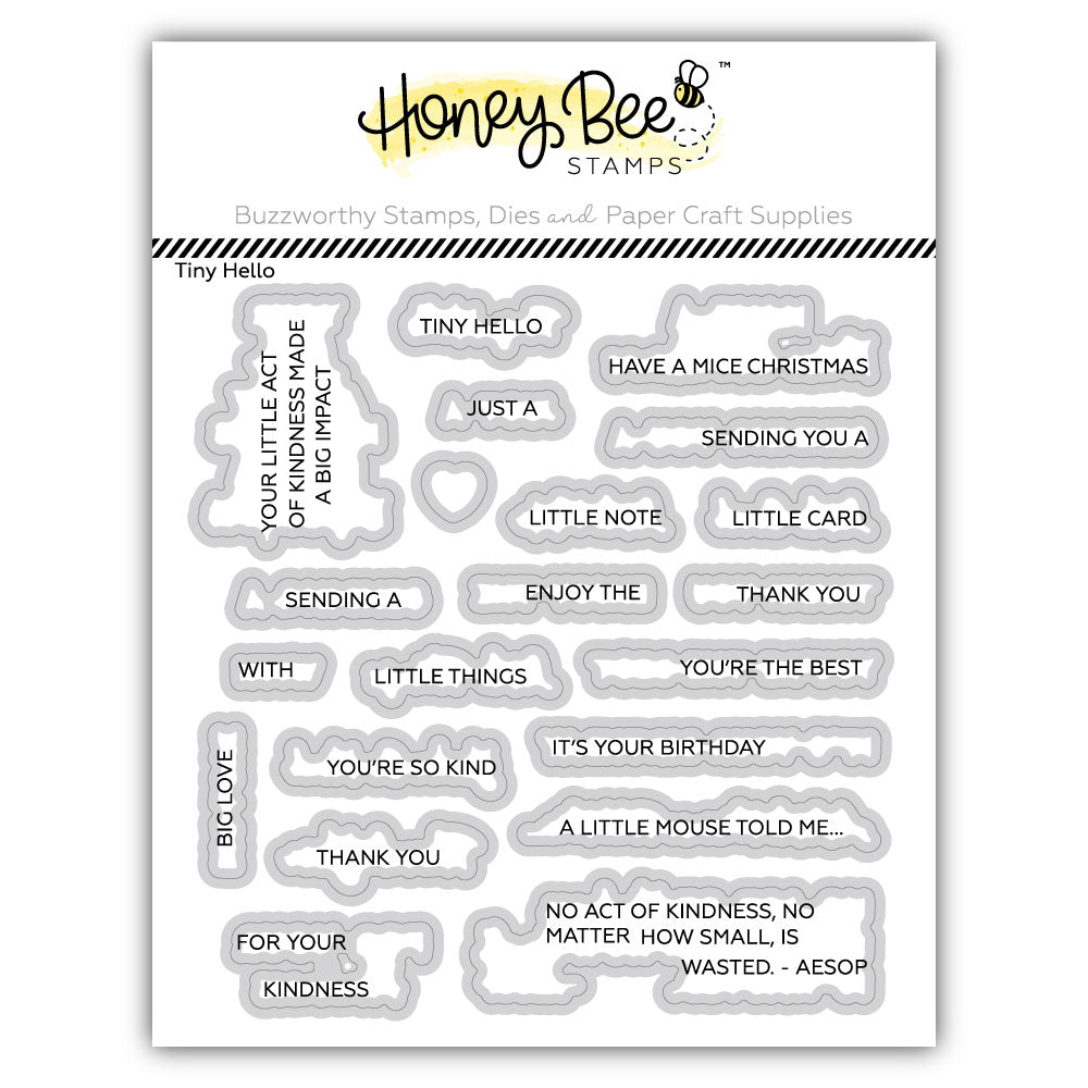 Honey Bee Tiny Hello Dies hbds-707 Packaging Image