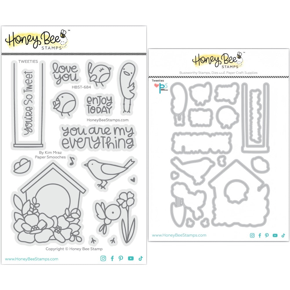 Honey Bee Tweeties Clear Stamps And Dies Bundle