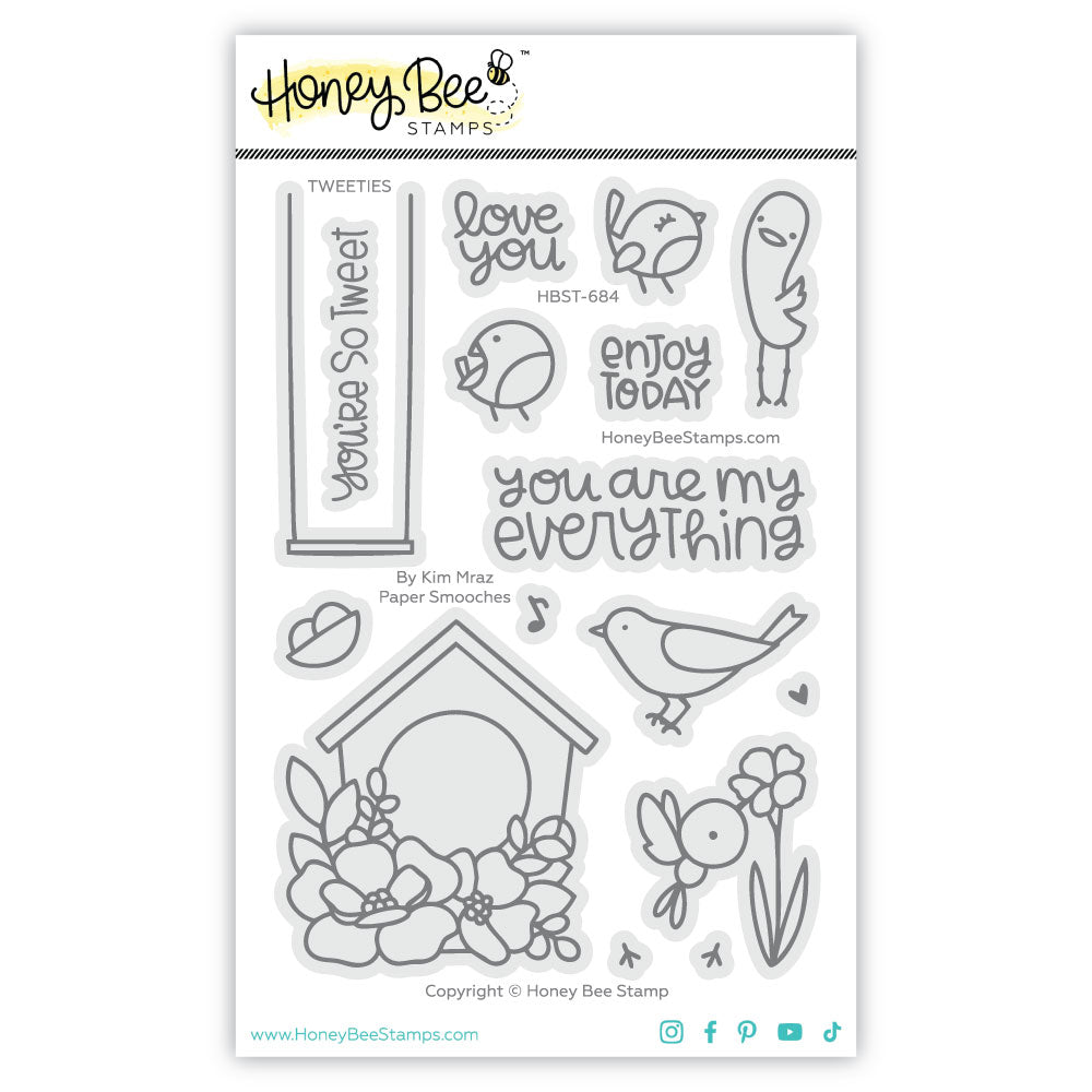 Honey Bee Tweeties Clear Stamps And Dies Bundle HBST-684 Packaged Stamps