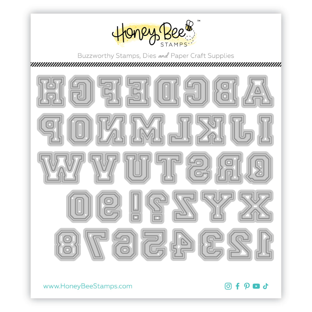 Beeotch Lettering Honey Bee Varsity Letters Alphabet Dies hbds-vlalp – Simon Says Stamp