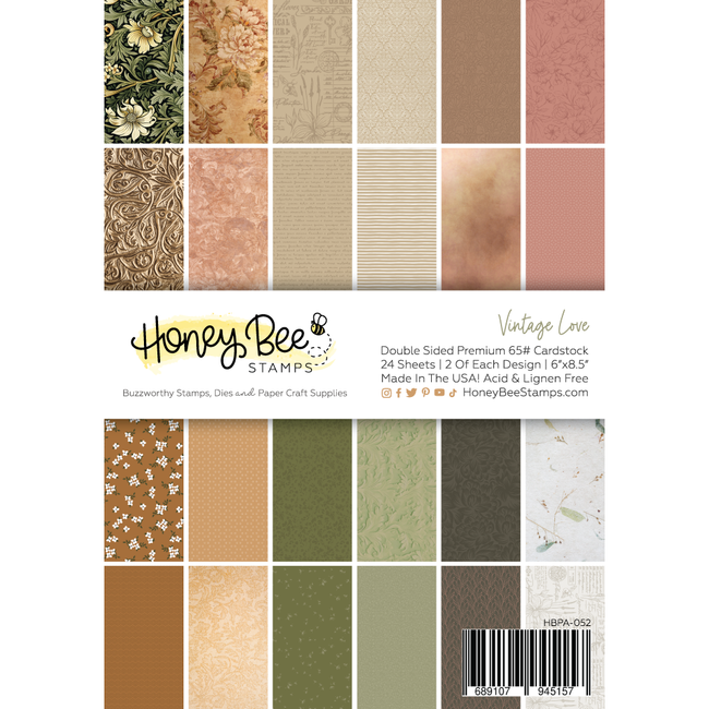 Honey Bee Vintage Love 6 x 8.5 Paper Pad hbpa-052