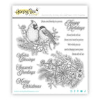 Honey Bee Winter Song Cling Stamps And Dies Bundle in Color stamps packaged hbst-675