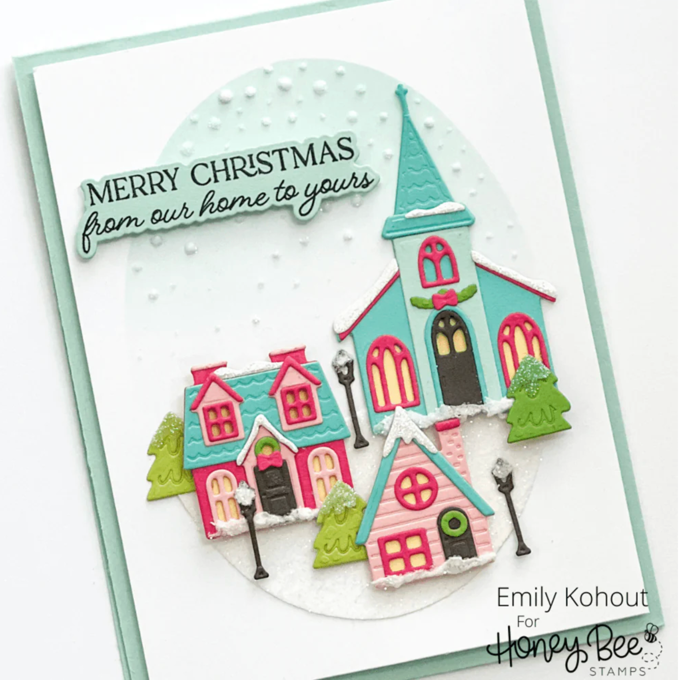 Honey Bee Winter Village Dies hbds-winv Emily Kohout Card