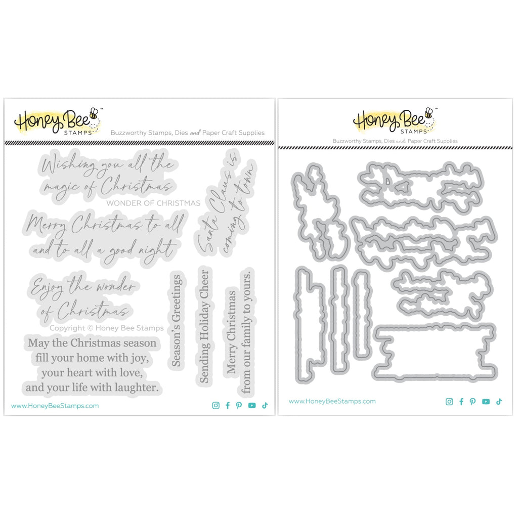 Honey Bee Wonder Of Christmas Clear Stamps And Dies Bundle