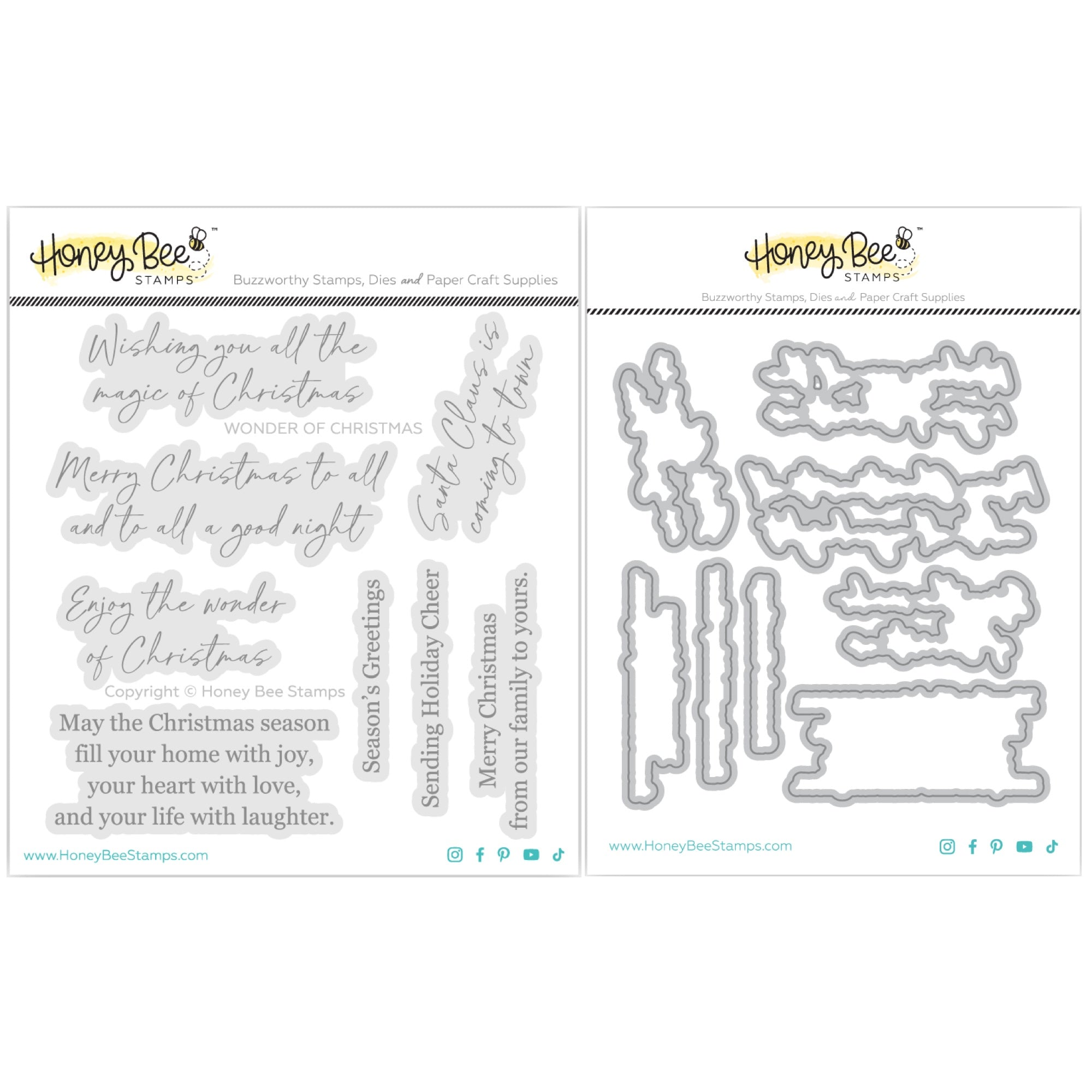 Honey Bee Wonder Of Christmas Clear Stamps And Dies Bundle