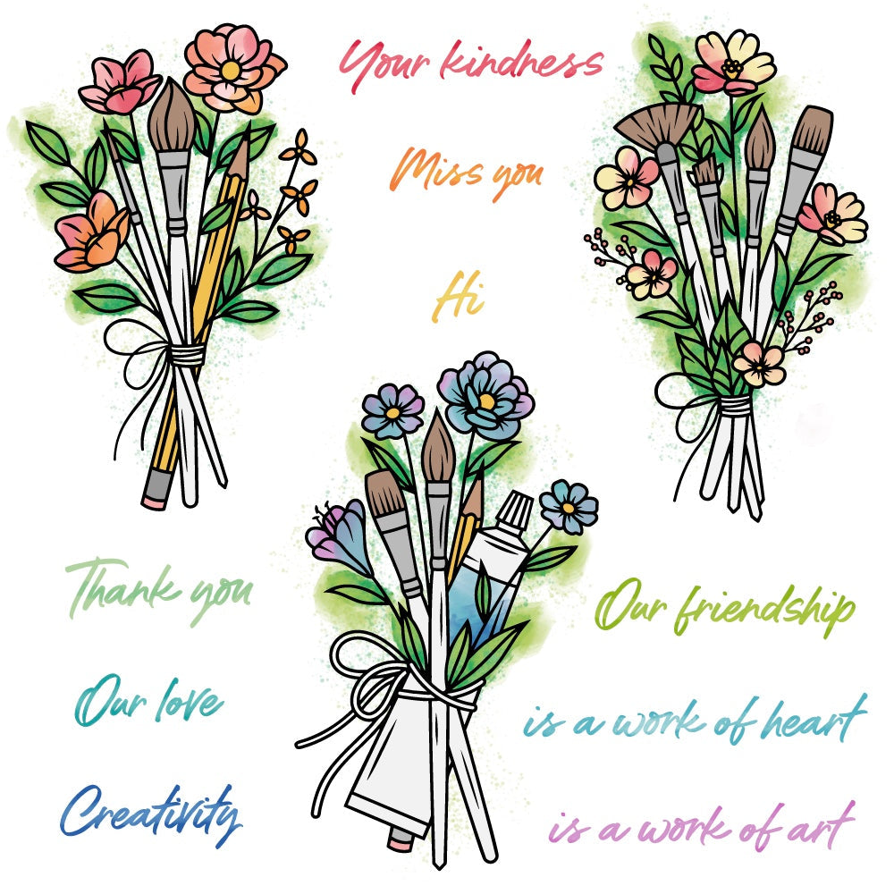 Honey Bee Work Of Heart Clear Stamps And Dies Bundle color image